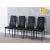 Modern Glass Dining Table and 4 Rhinestone Chairs Set Home Kitchen Furniture New