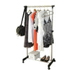 Adjustable Single Garment Rack Silver Portable Clothes Hanging Rail Stand