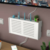 Large White Floating Wall Mount Shelf Wifi Router Wooden Shelf Storage Box Unit