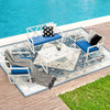 4 PCS Outdoor Furniture Set Sectional Patio Bistro Set w/2 Chair & Bench & Table