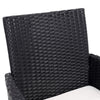 2/4 Outdoor Garden Furniture Cushioned Black Rattan Chairs Set Patio Wicker Seat