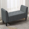 Velvet Padded Bed End Bench Storage Box Ottoman Stool Armed Hallway Window Seat