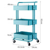 3-Tier Kitchen Trolley Cart Metal Storage Tower Rack Bathroom Shelf Casters