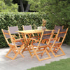 7 Piece Outdoor Dining Set Grey Solid Eucalyptus Wood G0V0