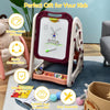 3 in 1 Kids Art Easel Double Sided Magnetic Whiteboard & Chalkboard Storage Rack