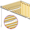 Manual Retractable Awning with Blind& 4x3m Yellow&White N3I6