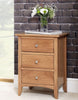 Edward Hopper OAK bedside table. Bedside cabinet with 3 drawers & metal runners