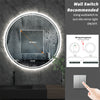 600mm Round Bathroom Mirror Smart LED Backlit Antifog Shower Room Mirror Memory