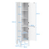5-Tier Bathroom High Cabinet Freestanding Storage Cabinet Organizer 2 Shelves
