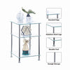 Pair of 3 Tiers Square Clear Tempered Glass Sofa Side End Table Bedside Table