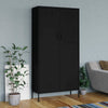 Wardrobe Black 90x50x180 Steel Q2V3