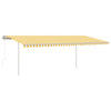 Manual Retractable Awning with Posts 3.5x2.5 m Yellow & White U5L8