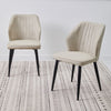 2/4/6pcs Dining Chairs Set Faux Leather Seat Back Metal Legs Kitchen Chair