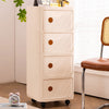 4 Drawer Side Table With Storage Bedside Nightstand Tea Sofa End Table W/ Wheels