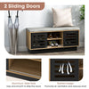 Modern Shoe Bench Hallway Shoe Organizer Shelf w/ 6 Storage Compartments