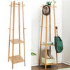 2 in 1 Coat Stand Hat Storage 8 Hanging Hooks & 3 Shelves Hall Tree Clothes Rail