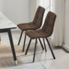 Set of 2 Faux Leather/Suede Dining Chairs Metal Legs Reception Restaurant Chair