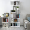 Bookcase Bookshelf Tall Wooden 6 Tier Display Shelf for Living Room Office White