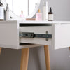 Vanity Dressing Table Makeup Desk w/ Round Mirror&2 Drawers,Stool White Bedroom