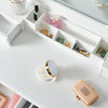 Dressing Table Vanity Makeup Desk Rotatable Mirror w/4 Drawers & Stool MDF White