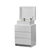 High Gloss LED Bedside Tables Cabinets 3 Drawers Nightstand Bedroom White Black