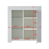 White High Gloss Side End Table Wood Storage Cabinet With LED Glass Living Room