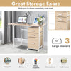 Folding Computer Desk Wheeled PC Laptop Table Writing Workstation with 3 Drawers