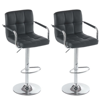 2x 360°Swivel Bar Stools W/ Armrest Kitchen Breakfast Bar Salon Pub Club Chairs