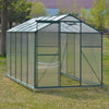 8ftx6ft Walk In Greenhouse Polycarbonate Panel Aluminium Frame With Foundation