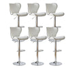 Set of 2 Bar Stools White Swivel Gas Lift PU Leather Breakfast Chairs Barstool
