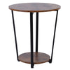 Round Side Table Small Sofa End Coffee Table Bedside Lamp Stand With Rack