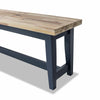 Florence wooden table bench.Navy Blue kitchen dining room bench with wooden seat