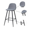 2Pcs Bar Stools Fabric Breakfast Bar Stools Kitchen Chairs Metal Leg 75 cm Seat
