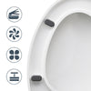 Soft Close Toilet Seat White Bathroom V Shape WC Heavy Duty Seats Anti Slam