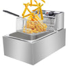 2500W Electric Deep Fat Fryer Stainless Steel Single Cylinder Chip Pan Basket