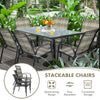 Set of 6 PE Wicker Stackable Chairs Garden Patio Armchairs Bistro Chair Seats