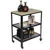 3-Tier Industrial Serving Rolling Cart Kitchen Microwave Cart with Storage