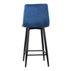 2x Bar Stools Blue Velvet Padded 65 cm/ 75 cm seat Breakfast bar stool Kitchen