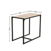 Modern Dining Table and 2 Chairs Set WoodTop Black Metal Frame Kitchen SpaceSave