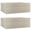 2pcs Floating Nightstands Wall-Mounted Shelf Table with Drawer Chipboard Bedroom