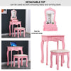 Dressing Table With Drawer Mirror & Stool Set Makeup Desk Vanity Table Bedroom