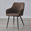 2 Pcs Brown Faux Leather PU Armchairs Dining Chairs Office Dining Room Retro