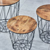 Pack of 3 Round Nested Geometric Wire Occasional Side End Table Storage Basket