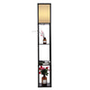 Modern Floor Lamp Standing Light w Wooden Storage Shelf Fabric Shade 220V