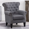 Retro Fabric Upholstered Armchair Tufted Wing Back Fireside Reception Sofa Chair