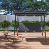 Patio Metal Swing Chairs Outdoor Hammock 3 Seater Canopy Garden Bench Sunshade