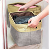 3Pcs Storage Baskets Foldable Linen Fabric w/ Handle Toy Clothes Organizer Box