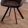 Set of 2 Faux Leather/Suede Dining Chairs Metal Legs Reception Restaurant Chair