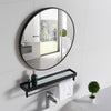 50cm Industrial Black Round Wall Mirror Home Bathroom Wall Mounted Vanity Decor
