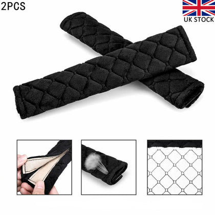 2Pcs Car Seat Belt Pads Harness Safety Shoulder Strap Cushion Cover Soft Mat UK